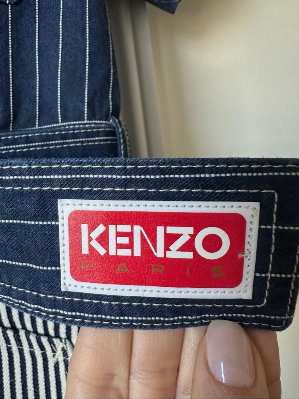 Kenzo Logo-patch Striped Denim Shirtdress Women's Size S - Picture 6 of 8